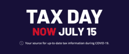 显示7月15日为延长缴税日期的条幅